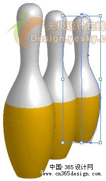 用Illustrator的3D旋转造型绘保龄球瓶
