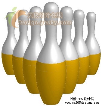 用Illustrator的3D旋转造型绘保龄球瓶