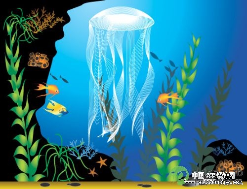 Illustrator绘制漂亮的海底世界_中国设计秀网络学院转载