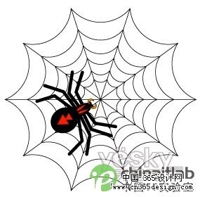万圣节用Illustrator绘蜘蛛网和蜘蛛_天极设计在线
