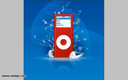 Photoshop打造简洁时尚的Ipod平面广告
