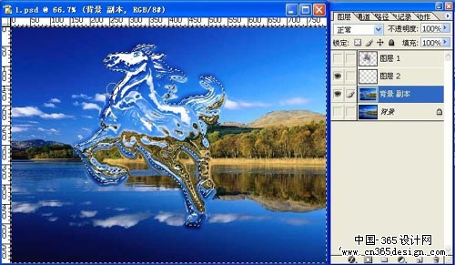 Photoshop合成教程 水上飞奔的骏马