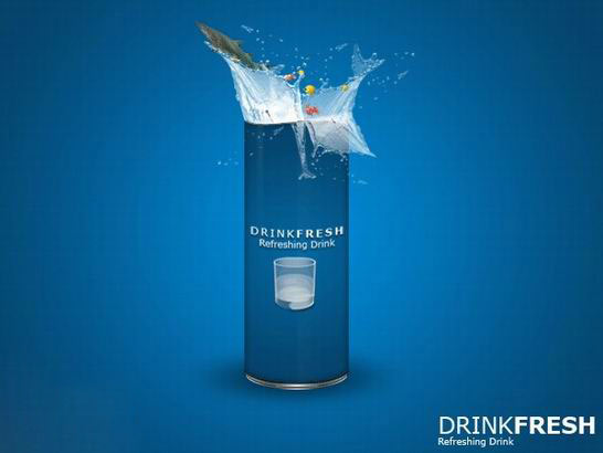 Photoshop合成创意无限饮料广告