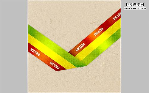 PS网页导航设计教你制作折叠的彩带