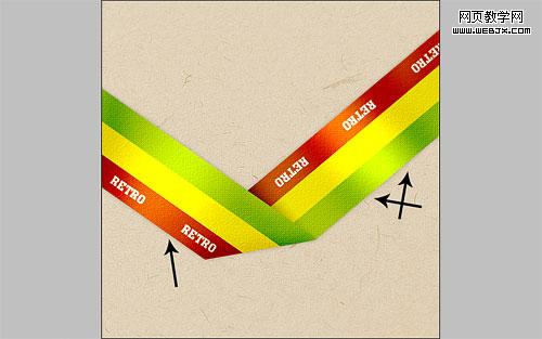 PS网页导航设计教你制作折叠的彩带