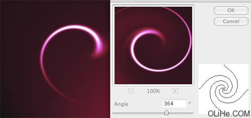 Photoshop滤镜制作眩目的螺旋光芒