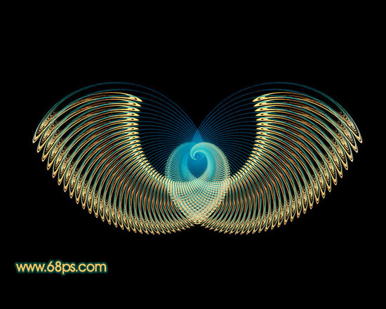 Photoshop打造美丽的抽象光束翅膀